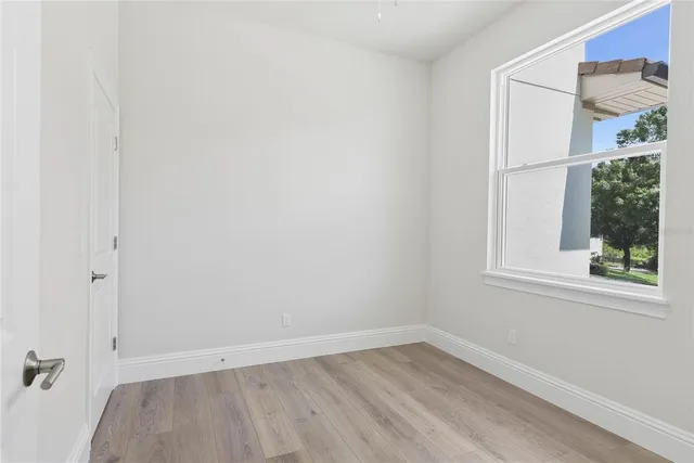 an empty room with a window