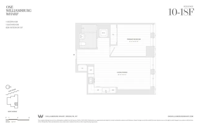 $1,235,000 | 480 Kent Avenue, Unit 16F | Williamsburg