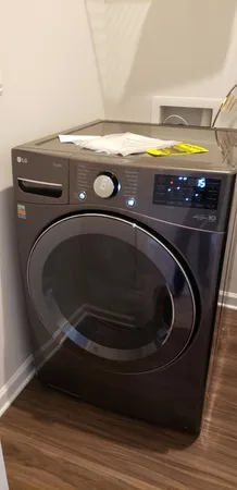a close view of washer and dryer