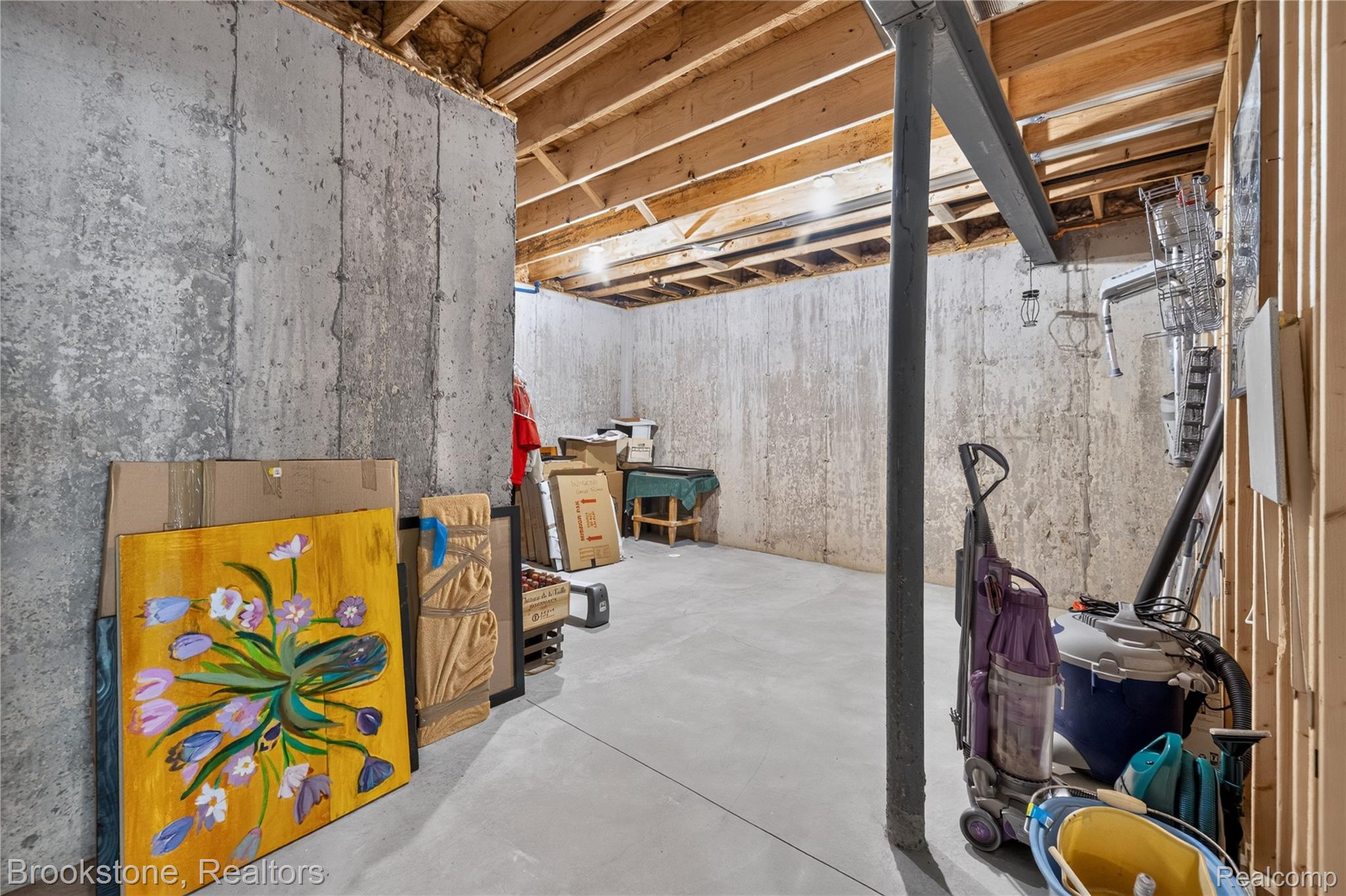 2167 Sanctuary Court Rochester, MI 48309 - Photo 63 of 68 Unfinished basement space featuring exposed joists, concrete walls, and a concrete floor