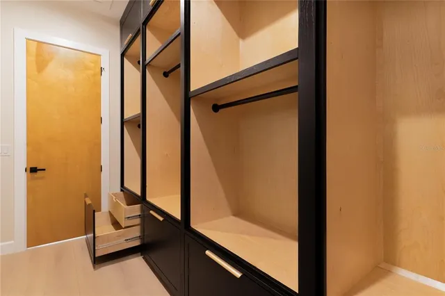 an empty room with windows