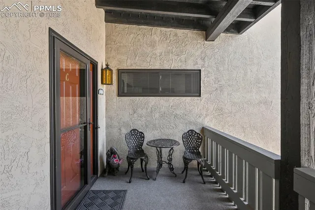 a view of outdoor space with seating area