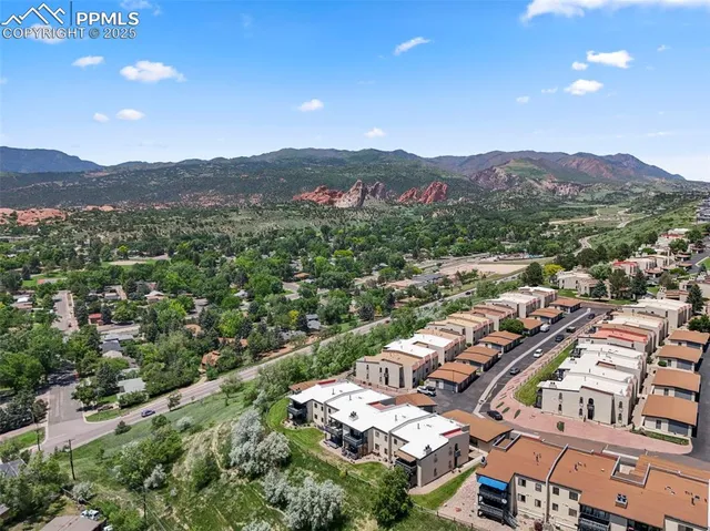 an aerial view of a city