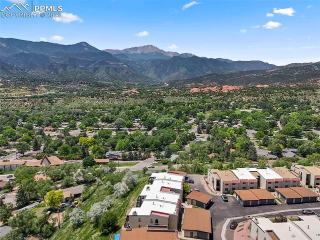 an aerial view of multiple house