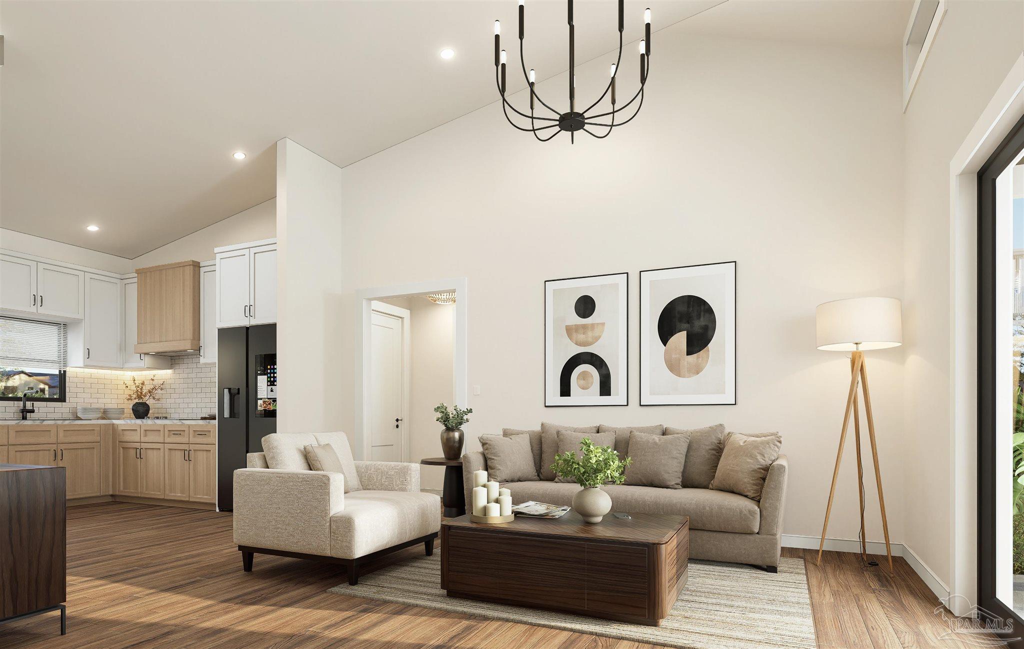 440 Western Pines Road Cantonment, FL 32533 - Photo 3 of 7 a living room with furniture and kitchen view