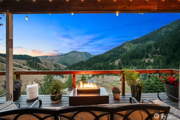 a outdoor living space with furniture and garden view