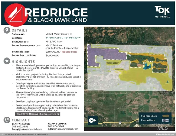 $20,900,000 | Redridge & Blackhawk Land, McCall, ID 83638