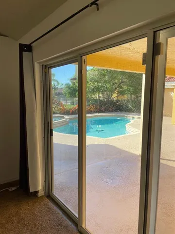 a view of an empty walk in closet