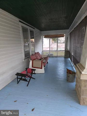 a building outdoor space with patio furniture