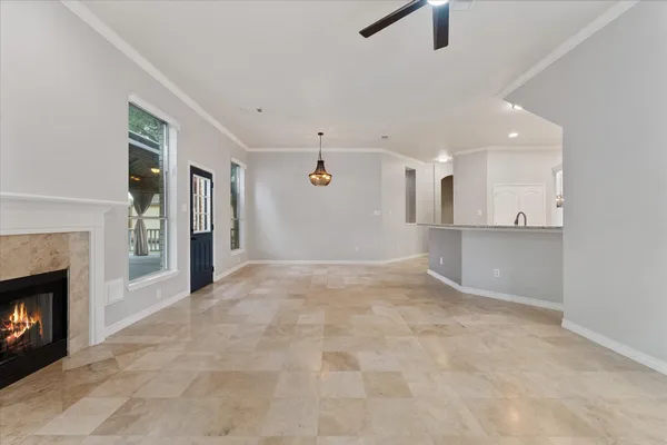 a bathroom with a bathtub sink and mirror