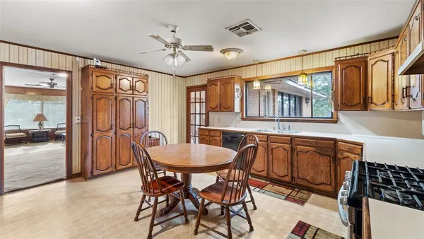 a view of work space with windows