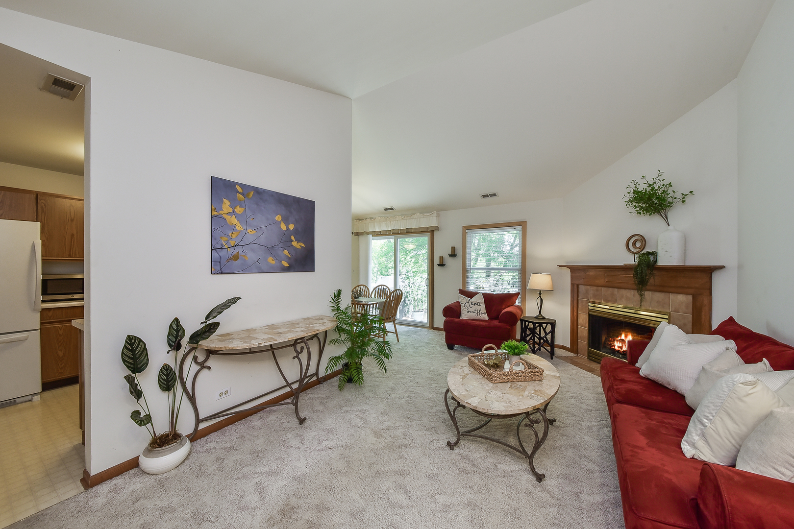 -n159 Windermere Road, Unit 1107 Winfield, IL 60190 - Photo 2 of 14 a living room with furniture flower pot and a fireplace