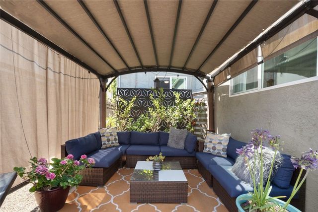 a outdoor living room with furniture