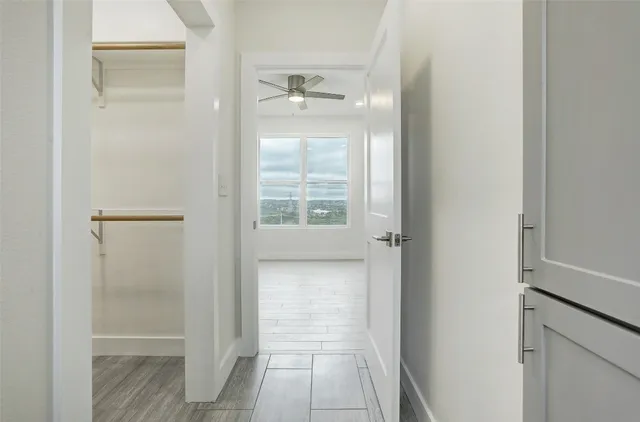 an empty room with a window