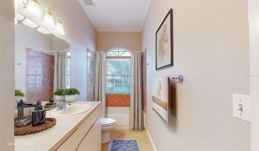 814 Brantenburg Way Lutz, FL 33548 - Photo 24 of 34 a spacious bathroom with a granite countertop sink and a large mirror