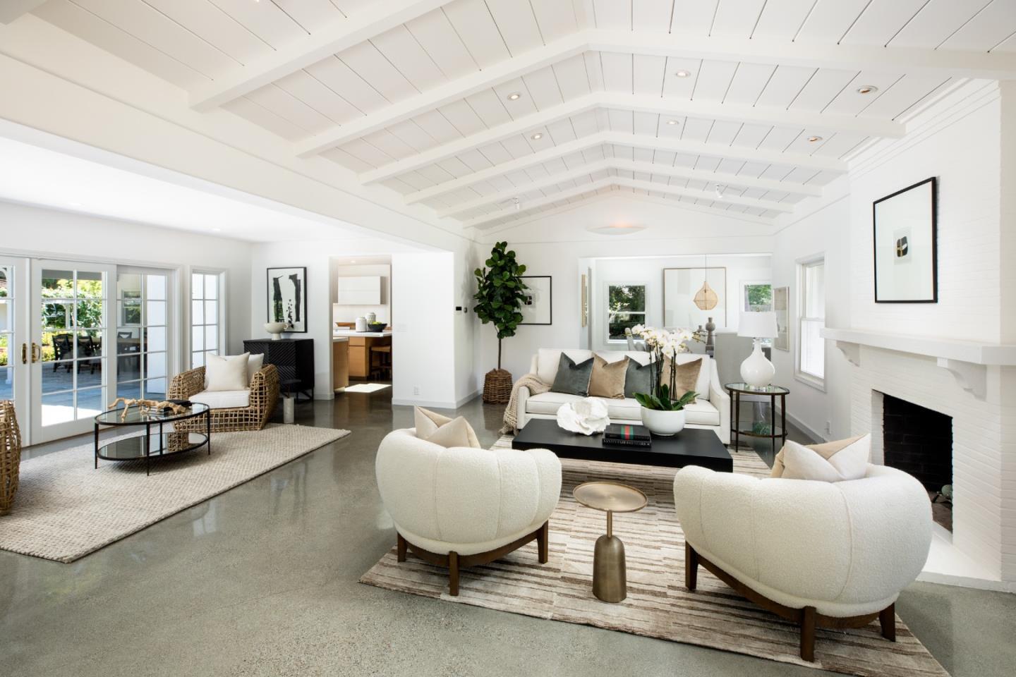 296 Greenoaks Drive Atherton, CA 94027 - Photo 3 of 21 a living room with furniture and a fireplace