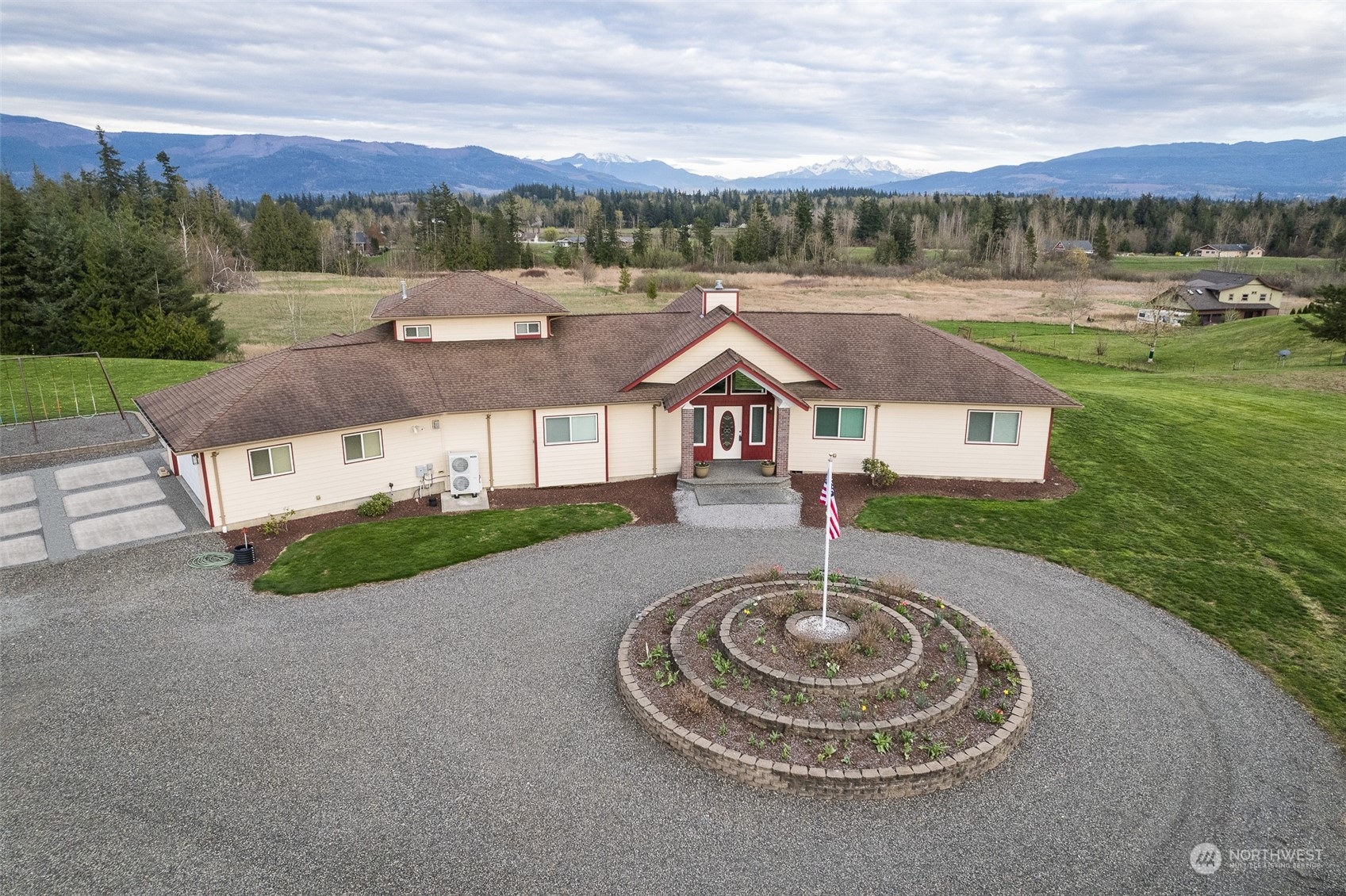 2131 Central Road Everson, WA 98247 - Photo 1 of 40 a aerial view of a house with garden