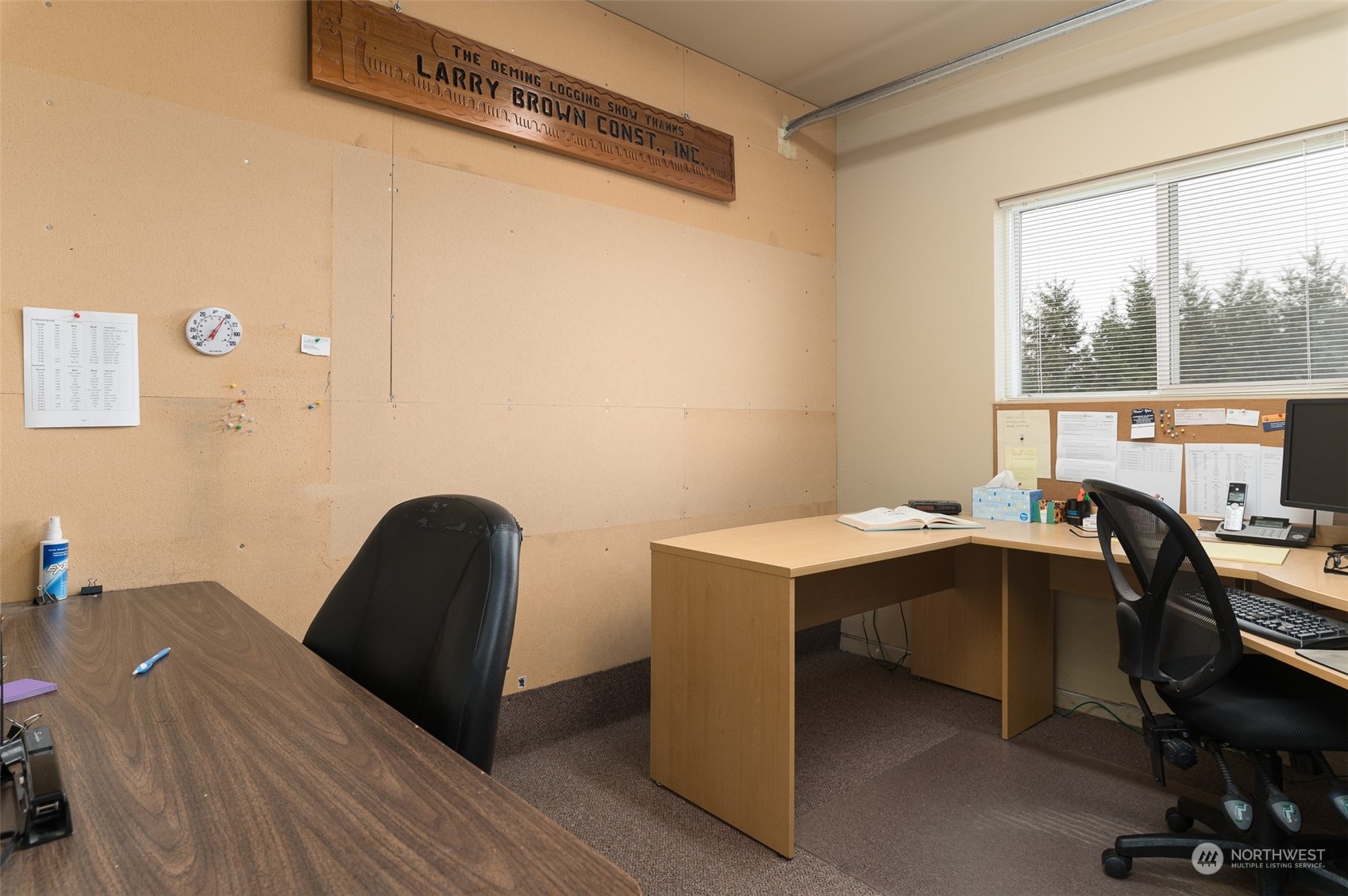 2131 Central Road Everson, WA 98247 - Photo 32 of 40 a view of workspace with wooden floor windows