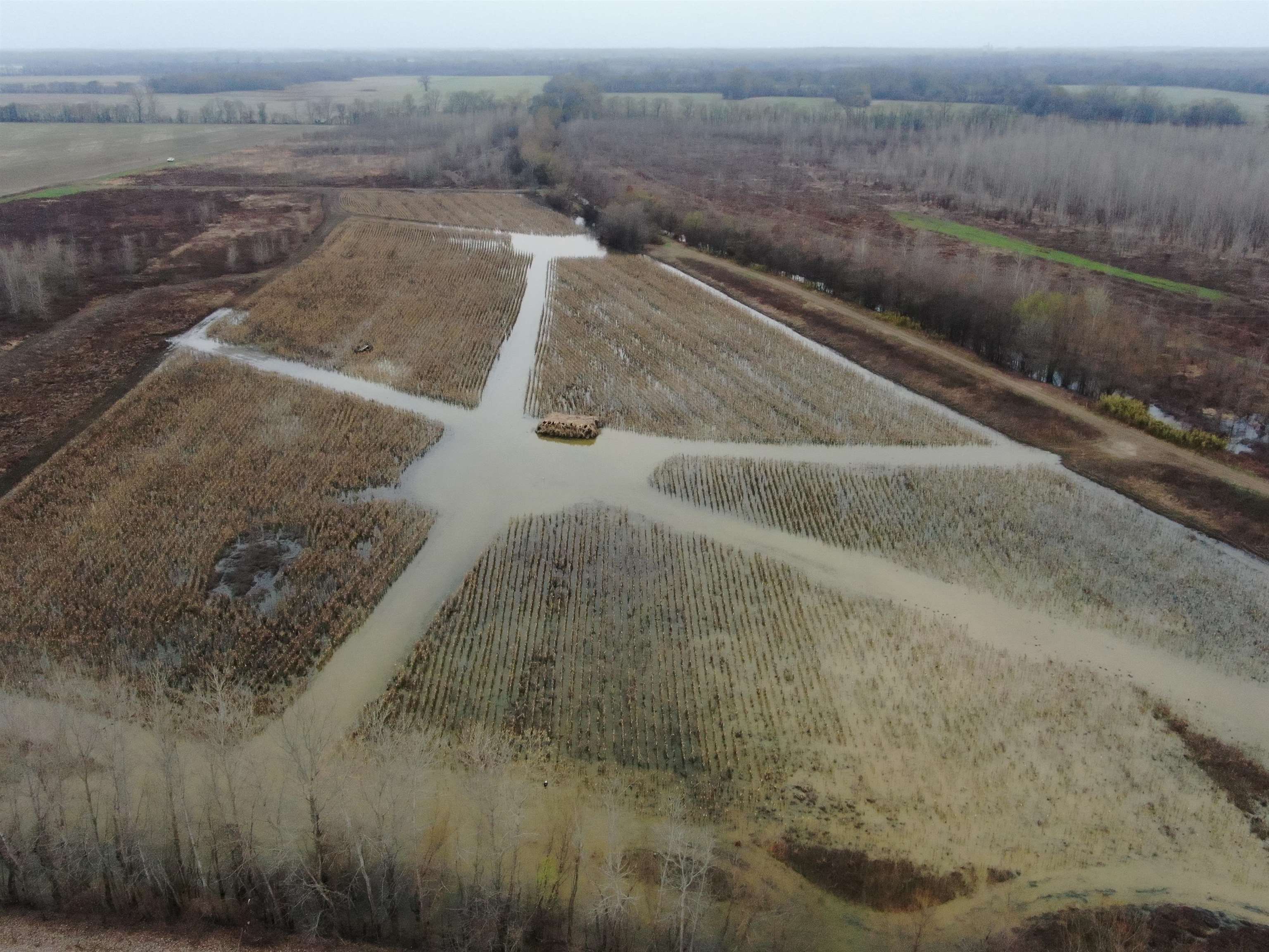 Birds eye view of property featuring a rural view
