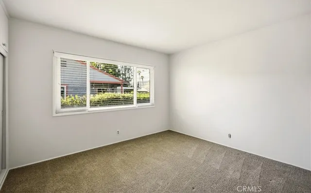 an empty room with a door