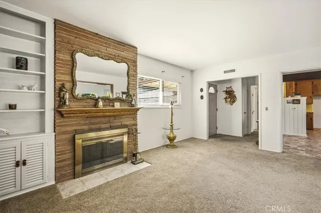 a view of a big room with closet and windows