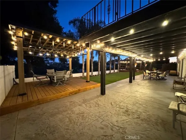 a view of outdoor space with seating area