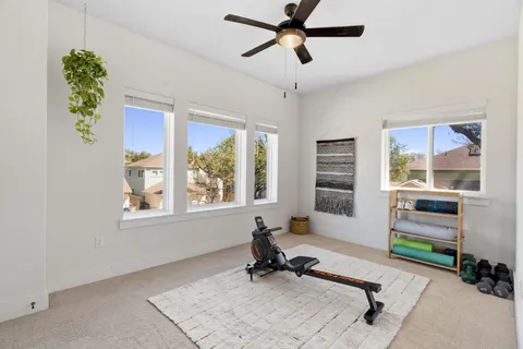 a room with furniture and windows