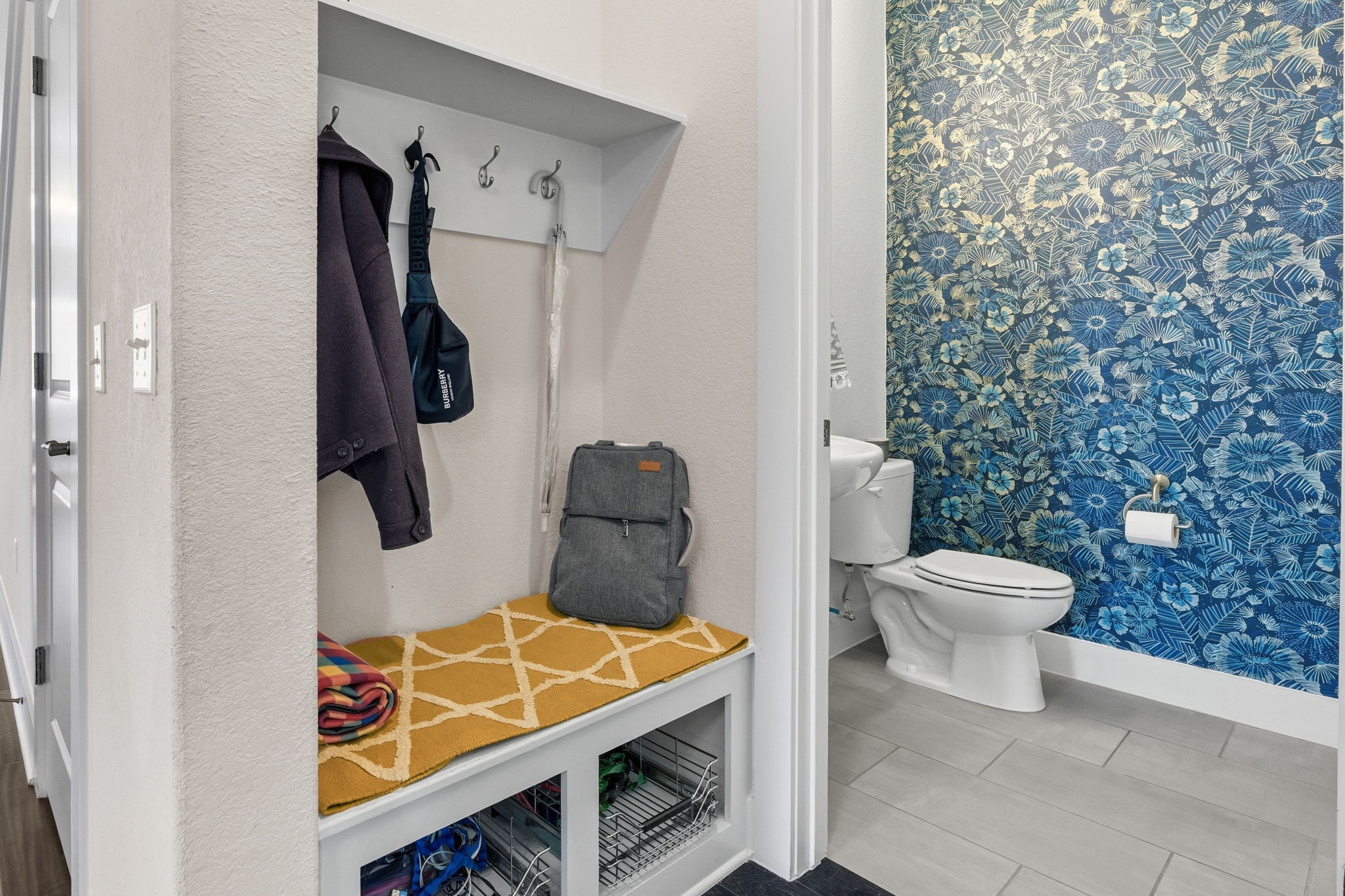 7205 Albert Road Austin, TX 78745 - Photo 24 of 37 a bathroom with a toilet and a shower curtain