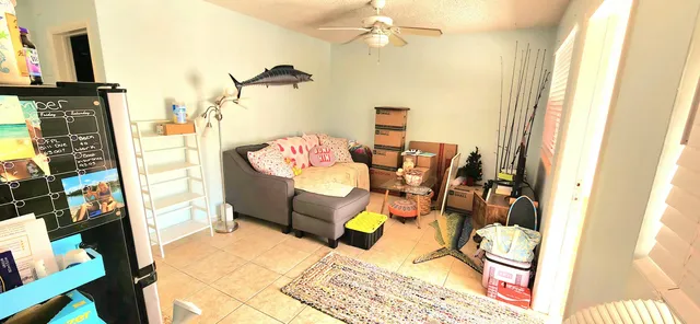 a living room with furniture