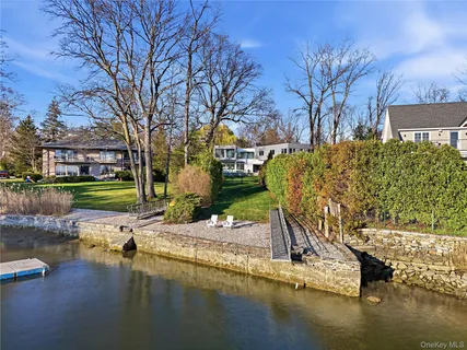a view of a lake with houses