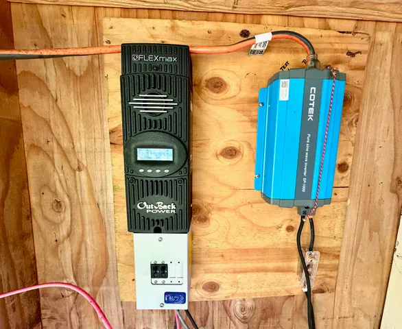 a view of a lush green forest with trees and houses in the back