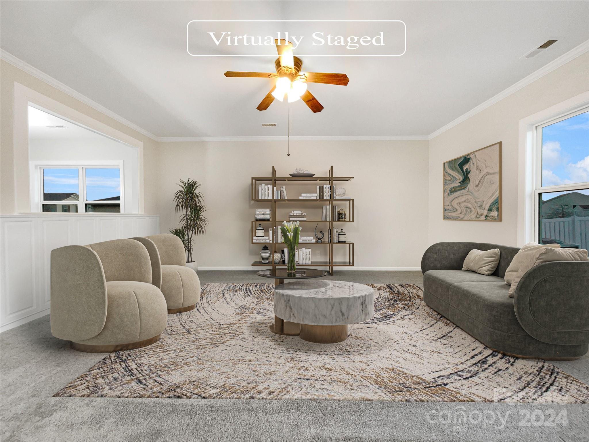 1005 Garden Web Road Indian Trail, NC 28079 - Photo 2 of 25 a living room with furniture a couch and a chandelier