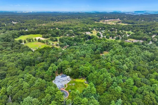 a view of a lush green field