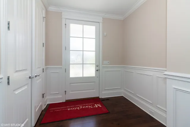 a hallway with window