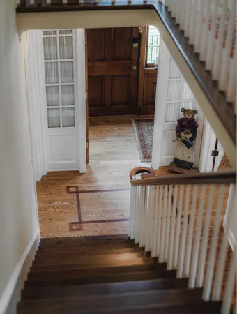 a living room with furniture