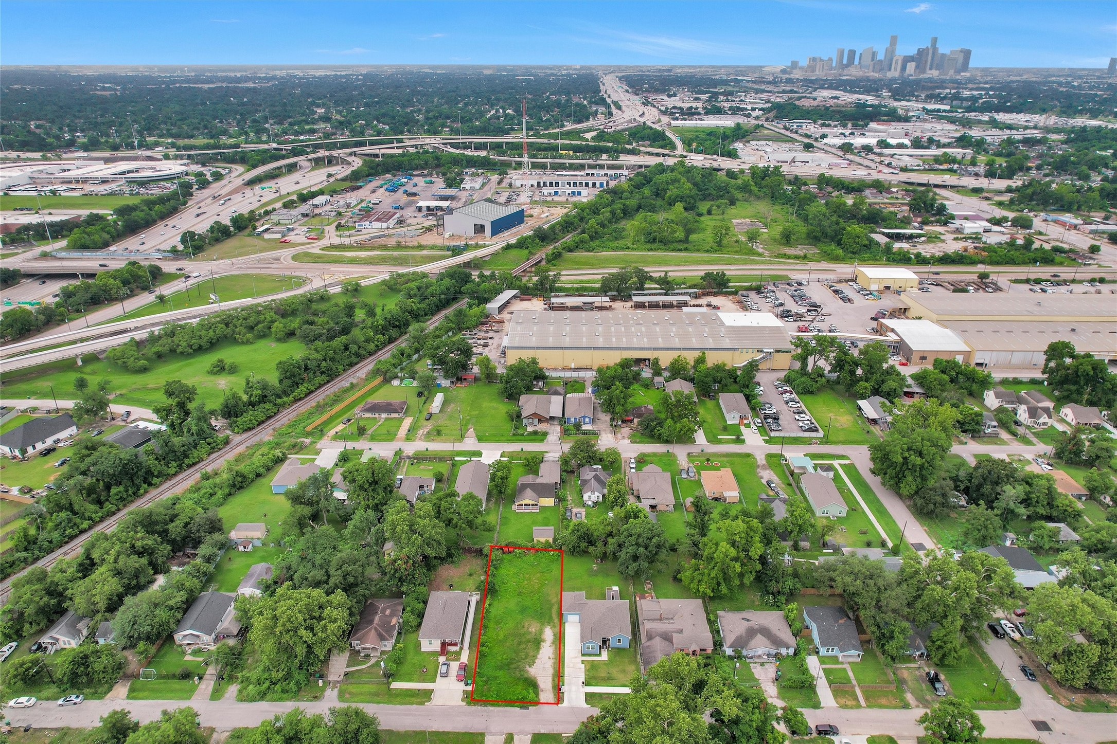 3306 Caplin Street Houston, TX 77026 - Photo 4 of 6 an aerial view of residential houses with outdoor space and trees