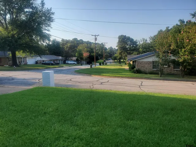 a backyard of a house with lots of green space and plants