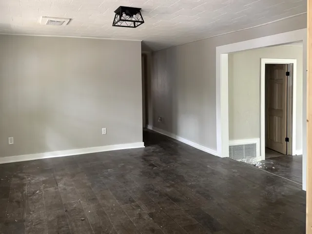 an empty room with closet
