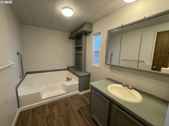a bathroom with a sink and a bathtub