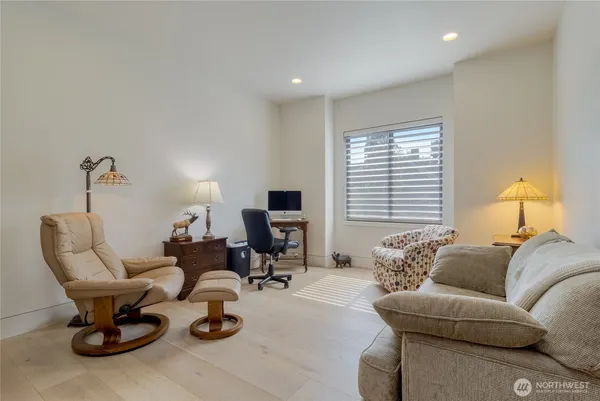 a living room with furniture