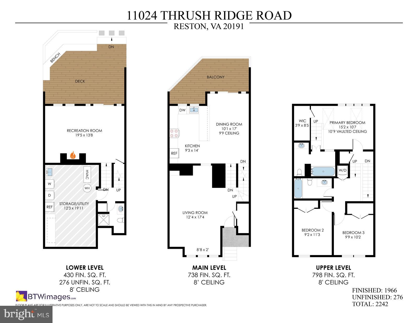 11024 Thrush Ridge Road Reston, VA 20191 - Photo 63 of 63 Floor Plan - 11024 Thrush Ridge Road