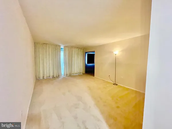 an empty room with a window