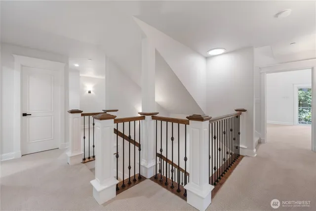 a view of a hallway with entryway