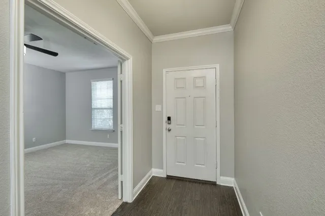 an empty room with windows