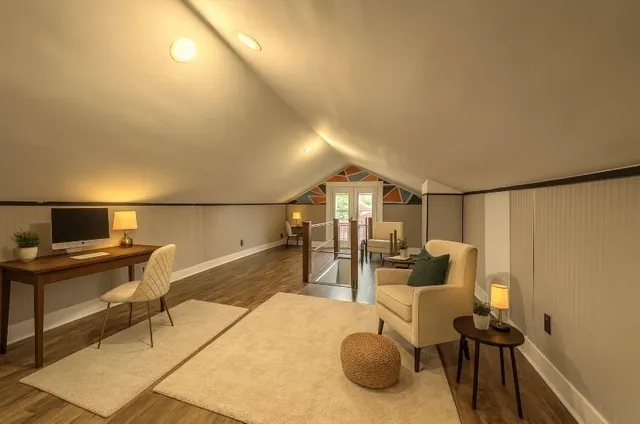 a living room with furniture