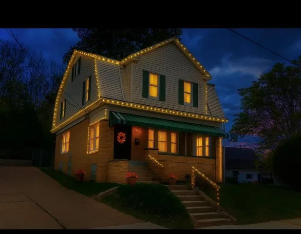 a front view of a house with yard