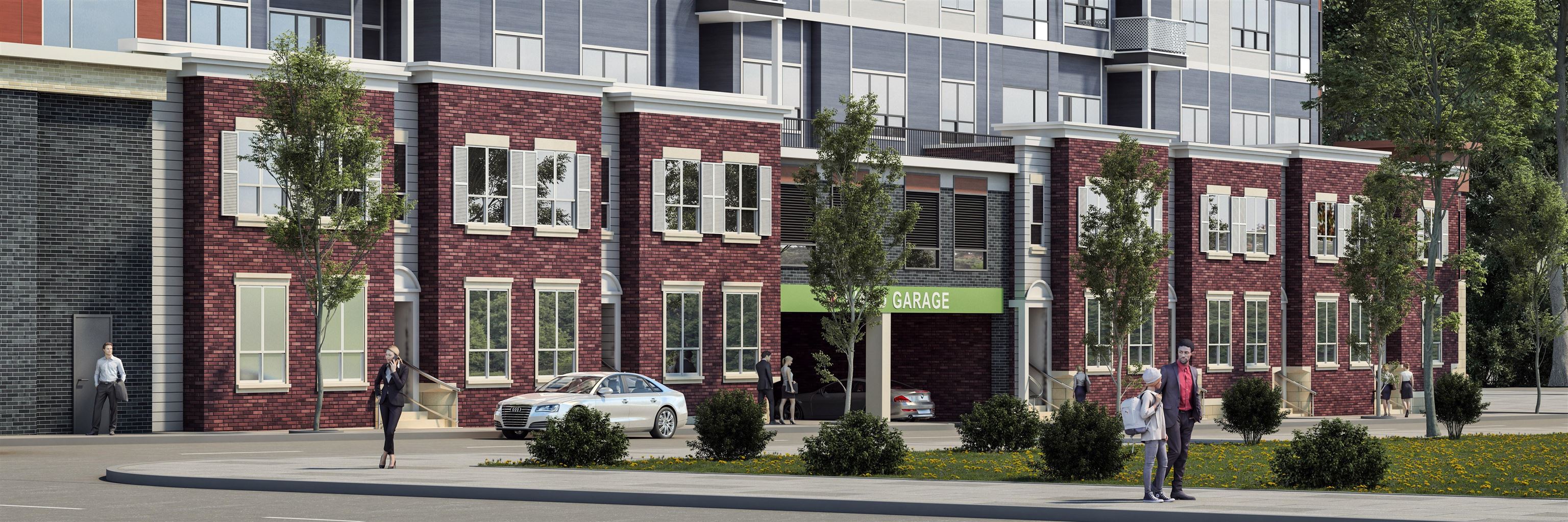 a street corner of a building