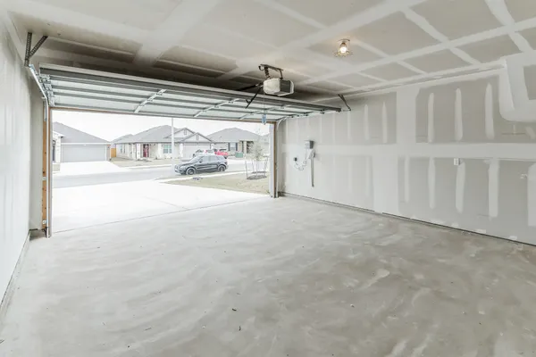 a view of a garage