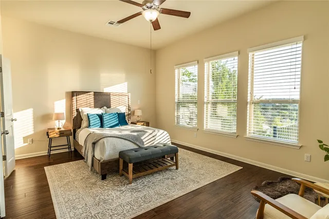 a bed room with a bed and a couch