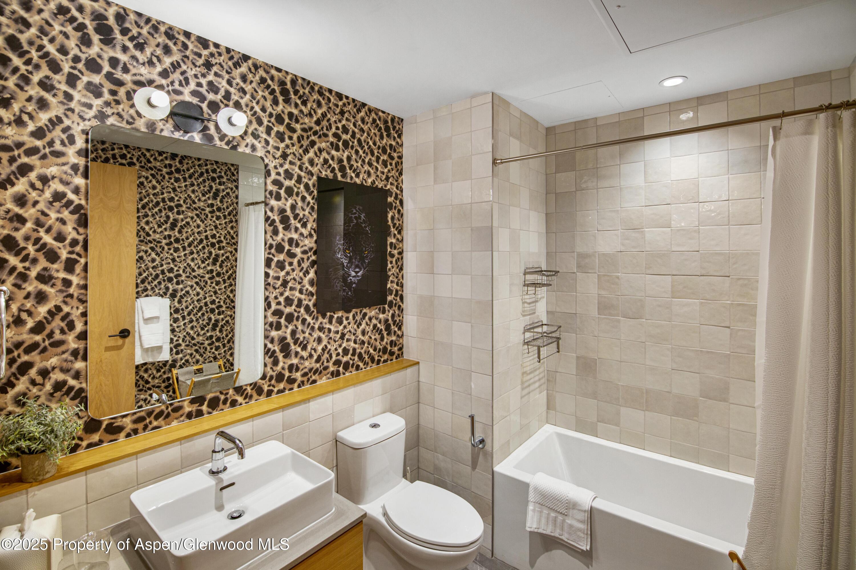 119 Wood Road, Unit 207 Snowmass Village, CO 81615 - Photo 15 of 26 a bathroom with a toilet a sink and a bathtub